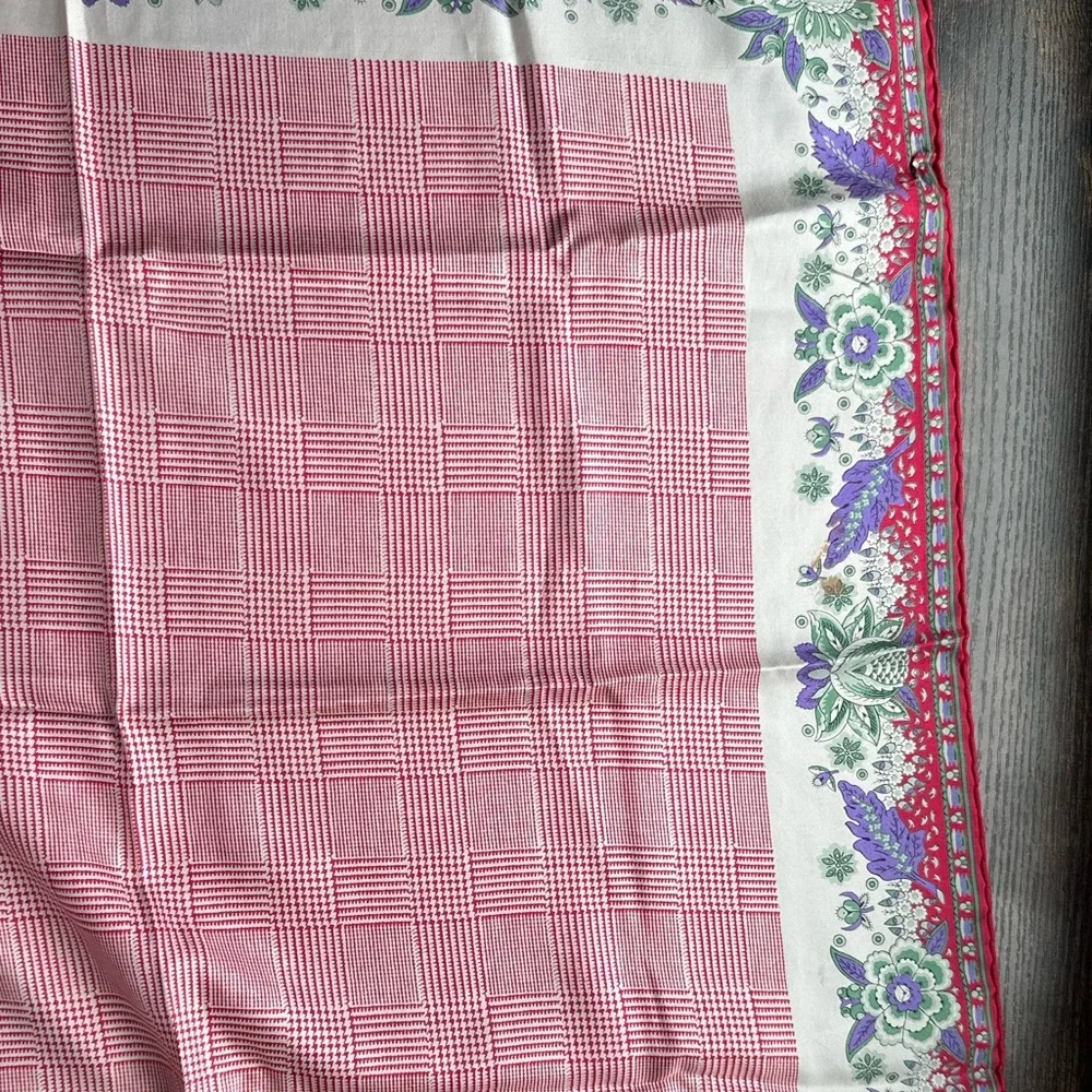 SAKS Fifth Avenue Paisley Checkered Floral Scarf